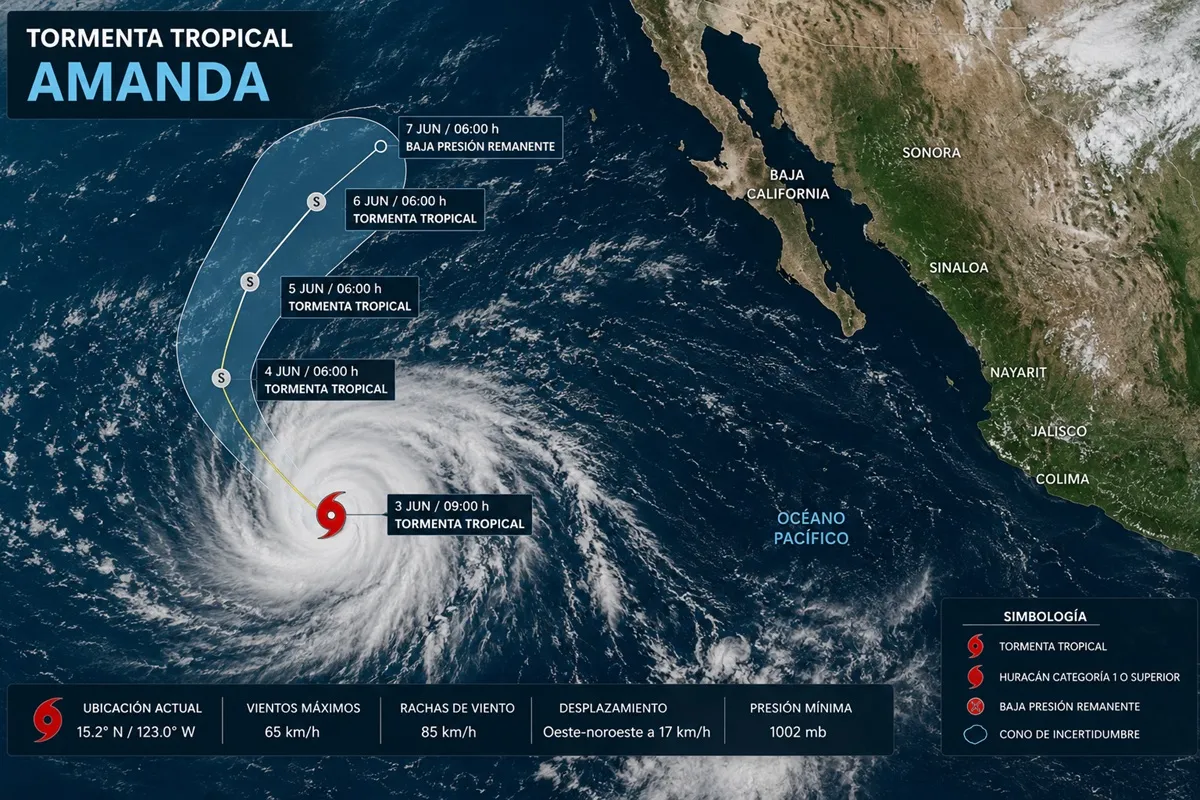 México vigila a Amanda, primera tormenta del Pacífico