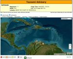 La zona del posible tsunami