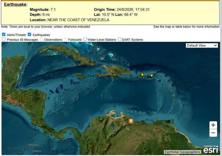 La zona del posible tsunami