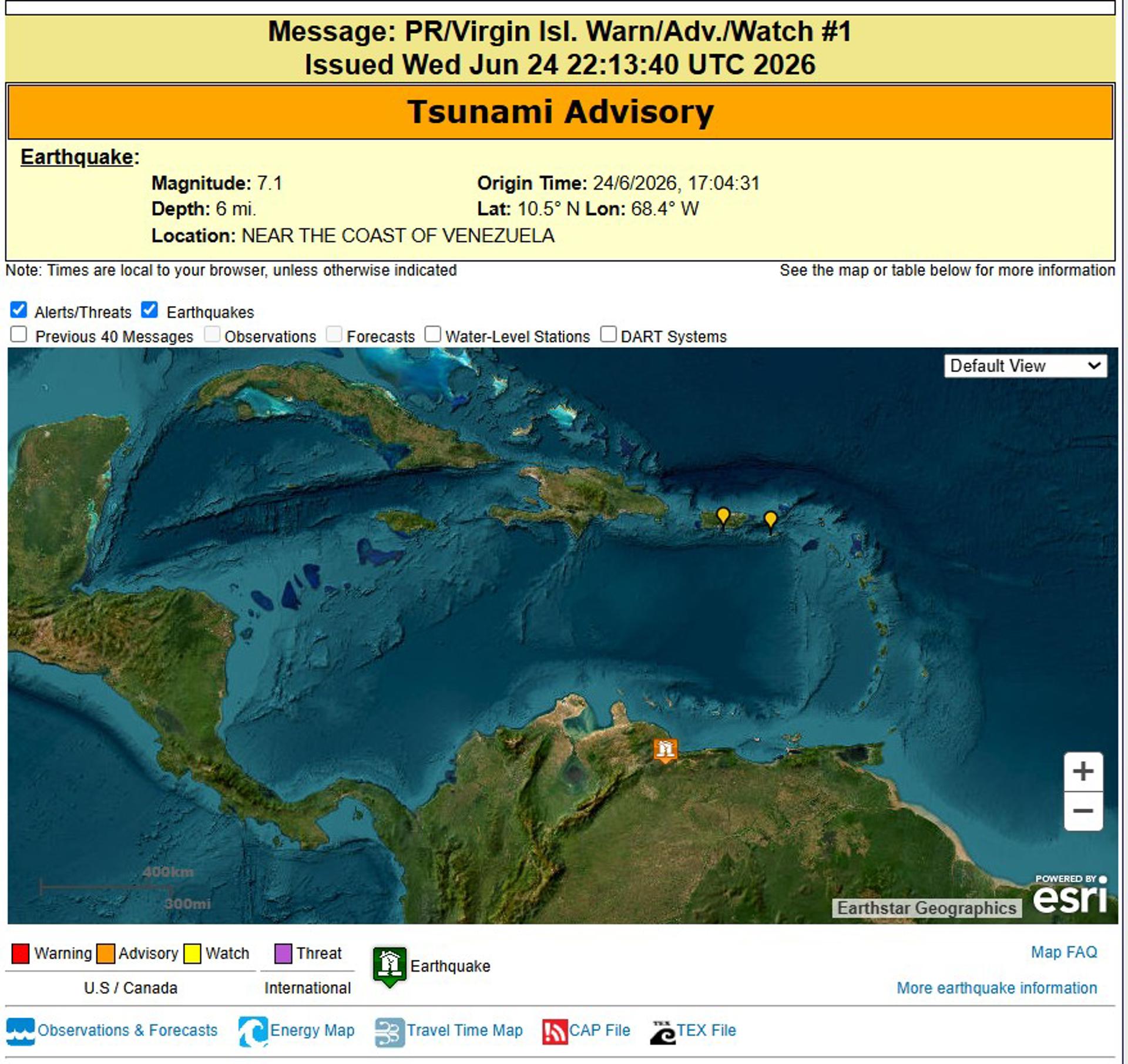 sunami y terremoto en Caracas: Una jornada en Venezuela