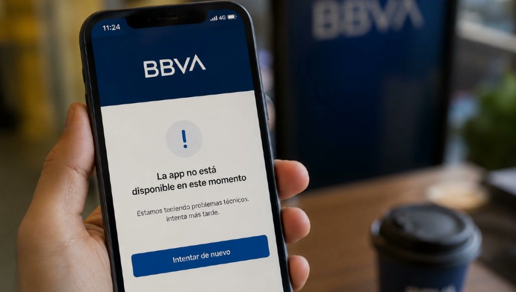 Fallas en BBVA afectan operaciones móviles de sus usuarios