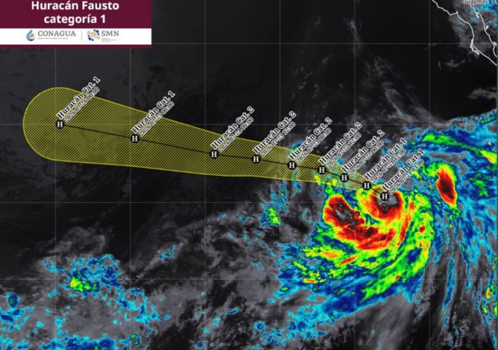 La tormenta Fausto evolucionó a huracán categoría 1 frente al Pacífico mexicano